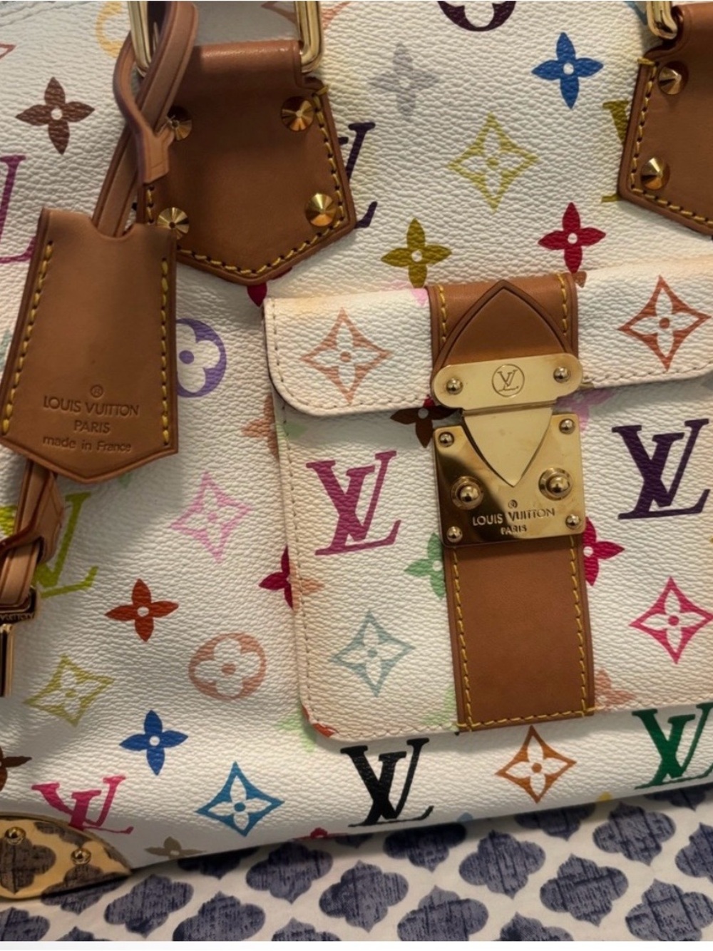 White LV X Takeshi Murakami Multicolor Speedy 30 for sale